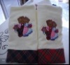 Bleached Velvet Cotton Bath Towel with Printing