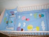Blue Embroidered Crib Bedding Set
