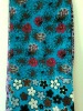 Blue folwers  printed 100% polyester voile irregular with high quality
