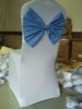 Blue spandex bow with polyester for wedding chair covers