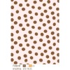 Brown Polka dots w/ golden foil outline nylon/spandex swimwear fabric