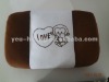 Brown and white car neck cushion