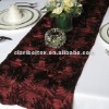 Burgundy Satin Rosette Table Runner/Wedding Table Runner/Table Runner Decoration