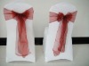 Burgundy organza chair sash