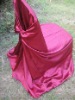 Burgundy satin universal chair cover