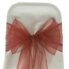 CLARET WEDDING ORGANZA CHAIR COVER BOW SASH UK SELLER