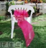 CS0004 Fuchsia organza chair sashes