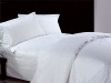 CVC 50/50 (0.5cm,1cm,2cm,2.5cm,3cm)stripe satin white bed set for hotel