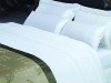 CVC 50/50 (0.5cm,1cm,2cm,2.5cm,3cm)stripe satin white bed set for hotel