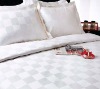 CVC 50/50 (0.5cm,1cm,2cm,2.5cm,3cm)---stripe satin white bed set for hotel