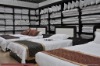 CVC 65/35   (0.5cm,1cm,2cm,3cm)stripe white bed set for hotel
