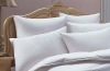 CVC 75/25 with 0.5cm,1cm,2cm,2.5cm,3cm---stripe satin white bed set for hotel