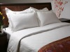 CVC 90/10 (0.5cm,1cm,2cm,3cm) satin-stripe white bed set for hotel