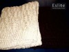 Cable knit throw and cushion cover