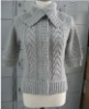 Cardigan sweater for women, braided with short sleeves