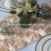 Champagne Satin Rosette Table Runner/Wedding Table Runner/Table Runner Decoration