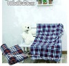 Checked printing double sides brushed fleece throw