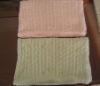 Chenille cable knitted baby blanket