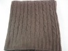 Chenille cable knitted throw