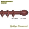 Cherry wood curtain rod set