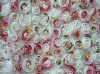 Chiffon Dribbling Rose embroidery design on mesh fabric for wedding