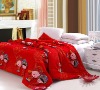 China Traditional Wedding 100%cotton and 90%Cashmere Red Handmade Quilt