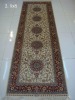 Chinese handmade 100% natural silk turkish 2.5x8 double knotted runner carpet