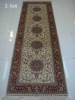 Chinese handmade 100% natural silk turkish 2.5x8 double knotted runner carpet