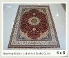 Chinese handmade 4x6 100% natural silk turkish double knotted pray rug