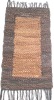 Chocolate Border leather AREA rug