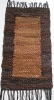 Chocolate Border leather rug