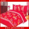 Classics style-chinese red-printed polyester bed cover set-yiwu taijia home textile
