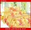 Classics style polyester yellow jacquard satin 4pcs bedspread set