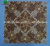 Coffee fabric table cloth with gold flowers and brown holes