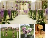 Colorful sheer organza one-off wedding table runner/table cloth and grass rug/chair bow for wedding decoration
