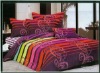 Colorful stripes printing cotton duvet set