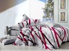 Colorful stripes reactive printed 100% cotton bedding set