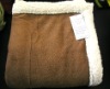 Coral fleece blanket with sherpa backing, printed colors and large size are available
