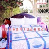 Cotton Blue Bed Sheet Patchwork Quilt