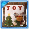 Cotton Chirstmas Back Throw Pillow (Joy Letter Deer)