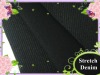 Cotton and Spandex: Black Stretch Denim Fabric