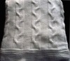 Cotton cable knitted blanket, baby blanket, your small quantities are available.