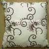 Cotton cushion with embroider shining roundlet