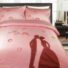 Cupid's kiss wedding embroidery bedding set