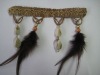 Curtain stone beaded feather tassel fringe