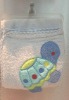 Cute applique turtle baby hooded towel