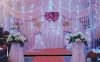 Cute pink snow organza tablecloth and organza door curtain for wedding decoration