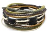 D31 wrap rock and roll leather bracelets jewelry leather bracelet unisex punk charms bracelet cotton bracelet
