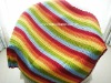 DD10006 Handmade Crocheted Baby Rainbow Soft Blankets Afghan Coverlet Milk Cotton