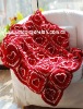 DD10007 Hand Crochet Baby Red flowers cotton fabric Soft Blankets Afghan Coverlet Milk Cotton